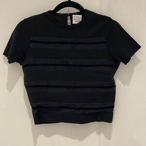 Vintage Moschino Silk & Velvet Striped Wool Sweater